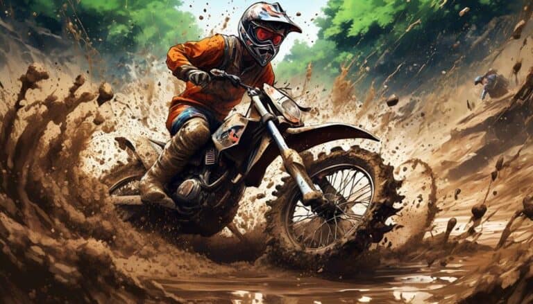 muddy dirt bike riding