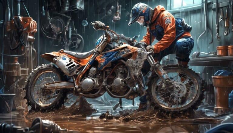 repairing a waterlogged dirt bike